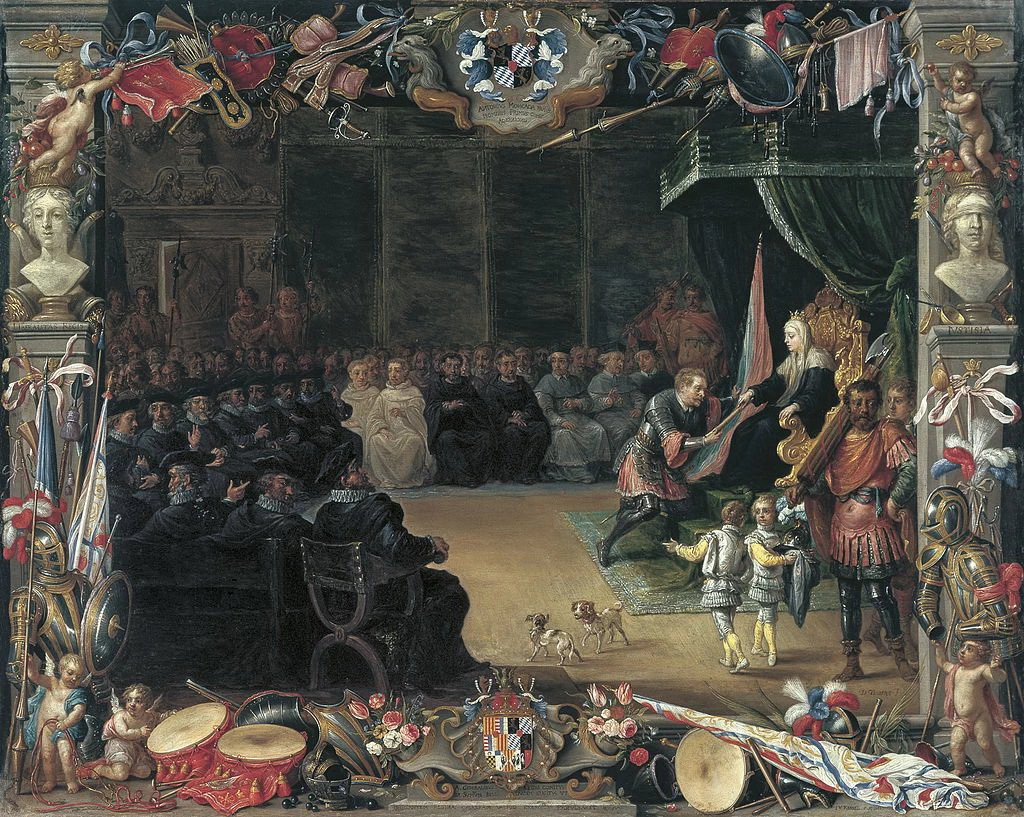 La presentazione del testimone del capitano generale ad Antonio de Moncada da parte della regina reggente Blanca di Sicilia nel 1410 - Thyssen, Bornemisza Museum